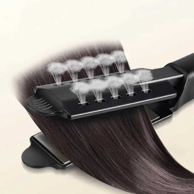 Professional Hair Straightener Four-Gear Temperature Adjustment Ceramic Tourmaline Ionic Steam Hair Straightener For Widen PanelXJ250621