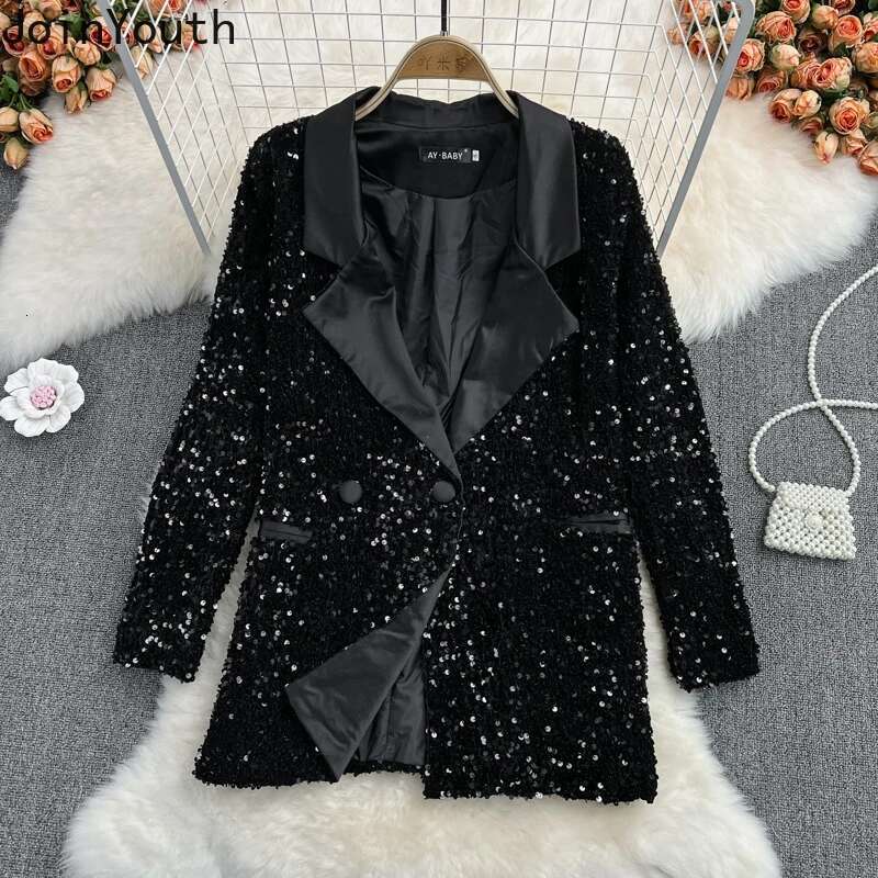 Temperament Two Piece Sets Sequined Suit Jacket Sexy Sling Bodycon Mini Dress Outfits Fashion Tunic Suit Womans Clothes for 2025