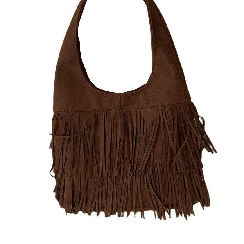 designer bag Milad Style Autumn Tassel for Women 2024 New Suede Tote Large Capacity Underarm Bag