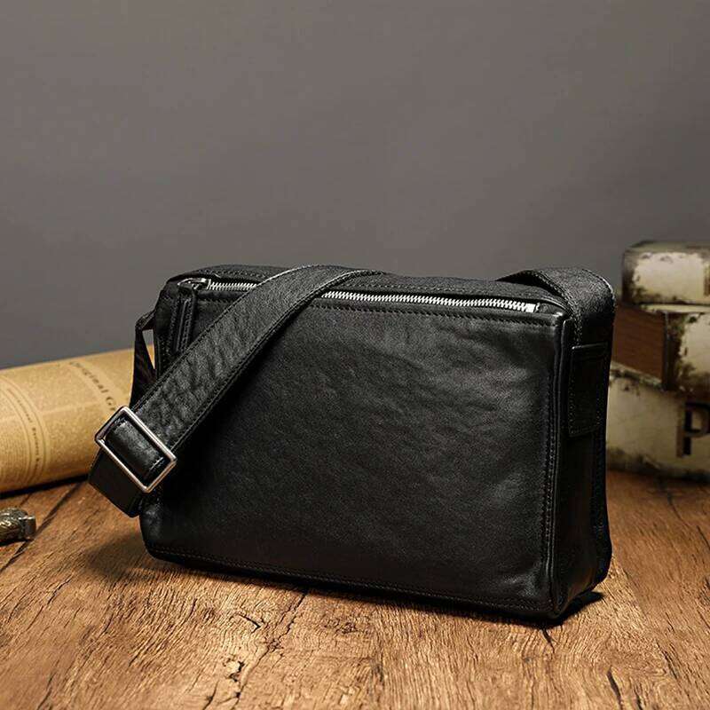 Original Messenger Fashion Men's Shoulder Genuine Leather Casual Boys Crossbody Bags Male Bag