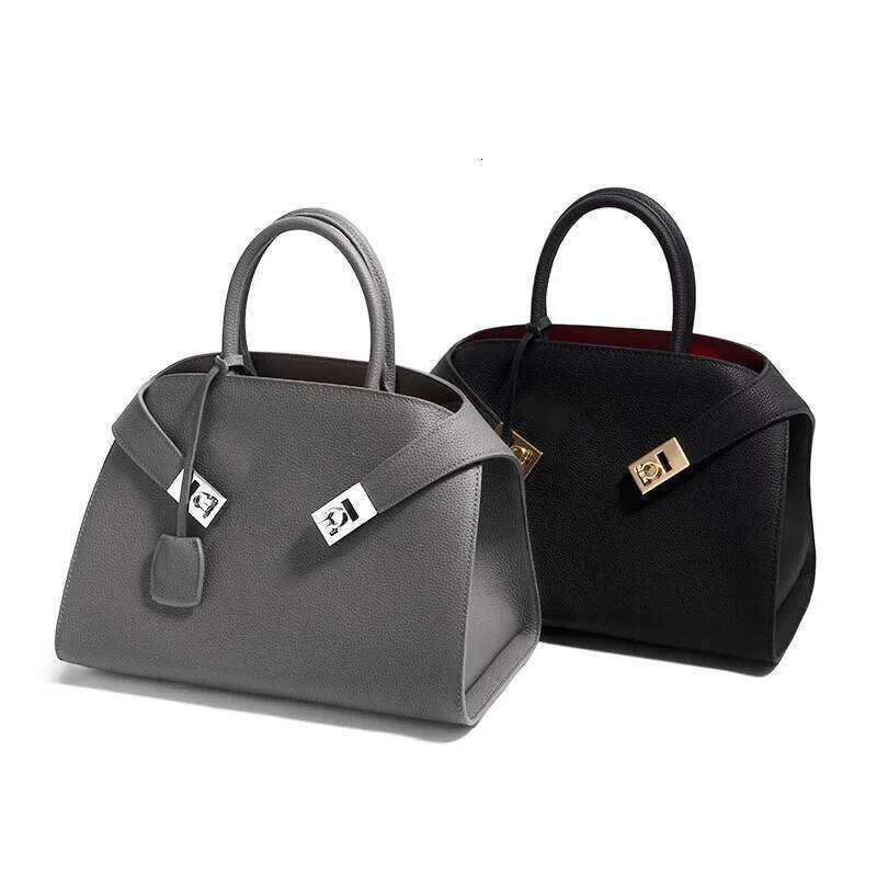 High-End Feel Genuine Cow Leather Niche Design Tote Large Capacity Women's Work Crossbody Bag For Ladies