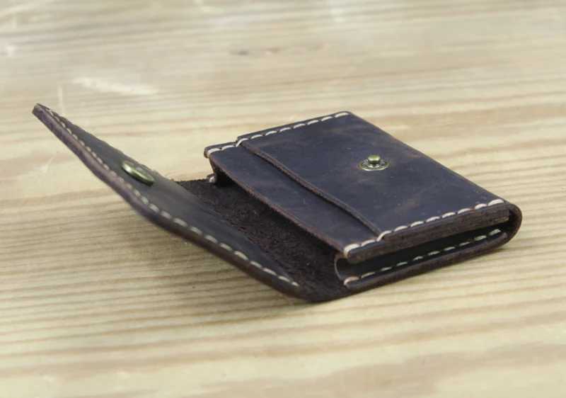 Handmade Genuine Leather Card Wallet Leather Card Holder Men Small Coin Purse Credit ID Card Holder Women Business Card Case MC- Z250621