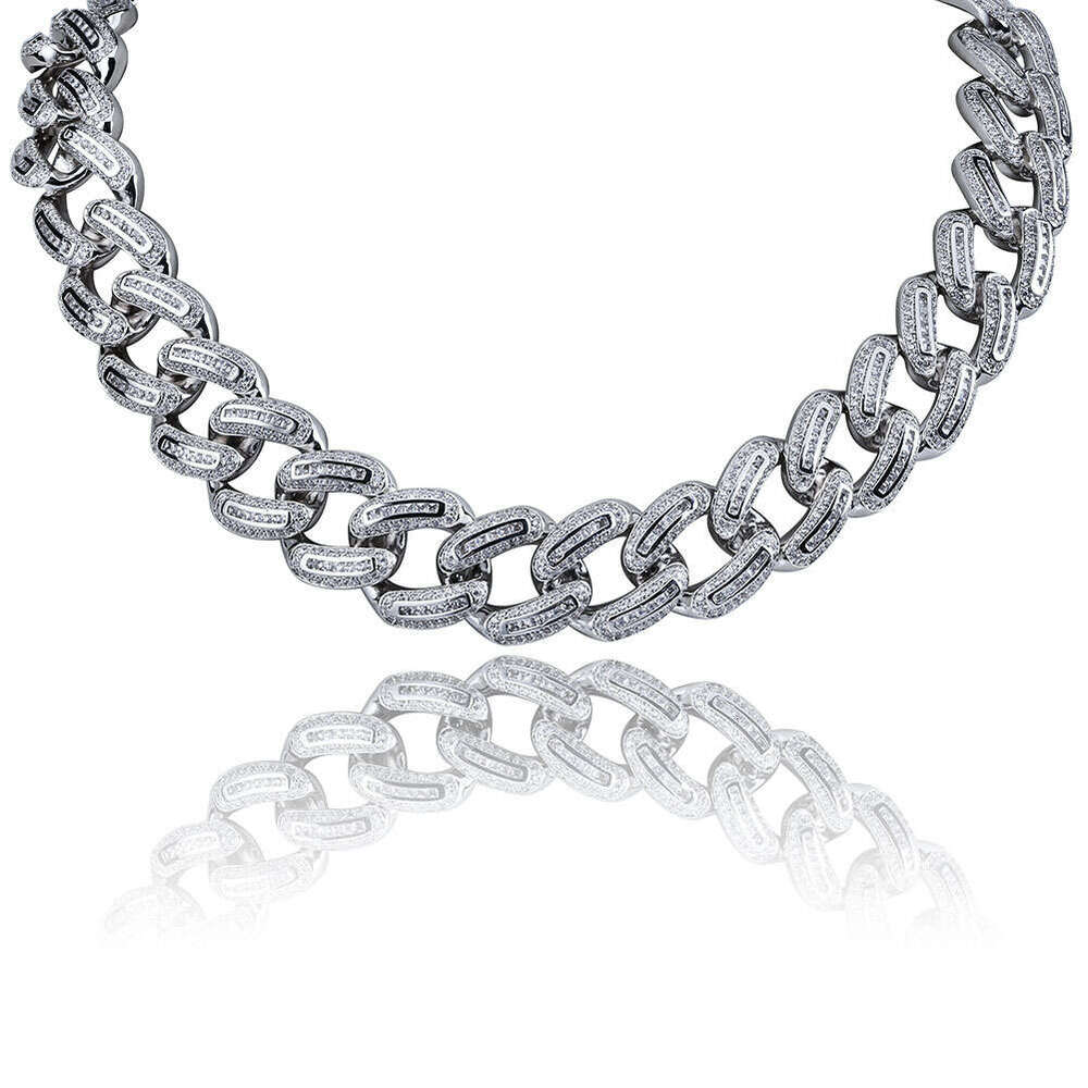 Hip Hop Cuban Chain 18MM Inlaid Bracelet Full Dia Unisex Necklace Trendy Accessories