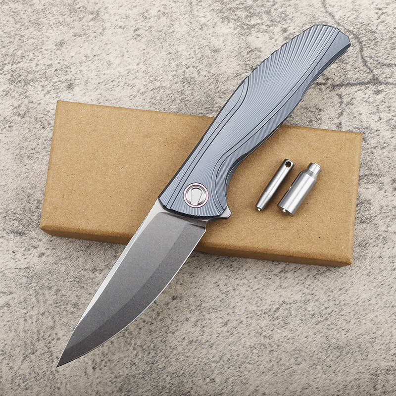 New M390 Steel Folding TC4 Titanium Alloy Handle Camping Self-defense EDC Fishing Fruit knife Collection Survival Knife Tool