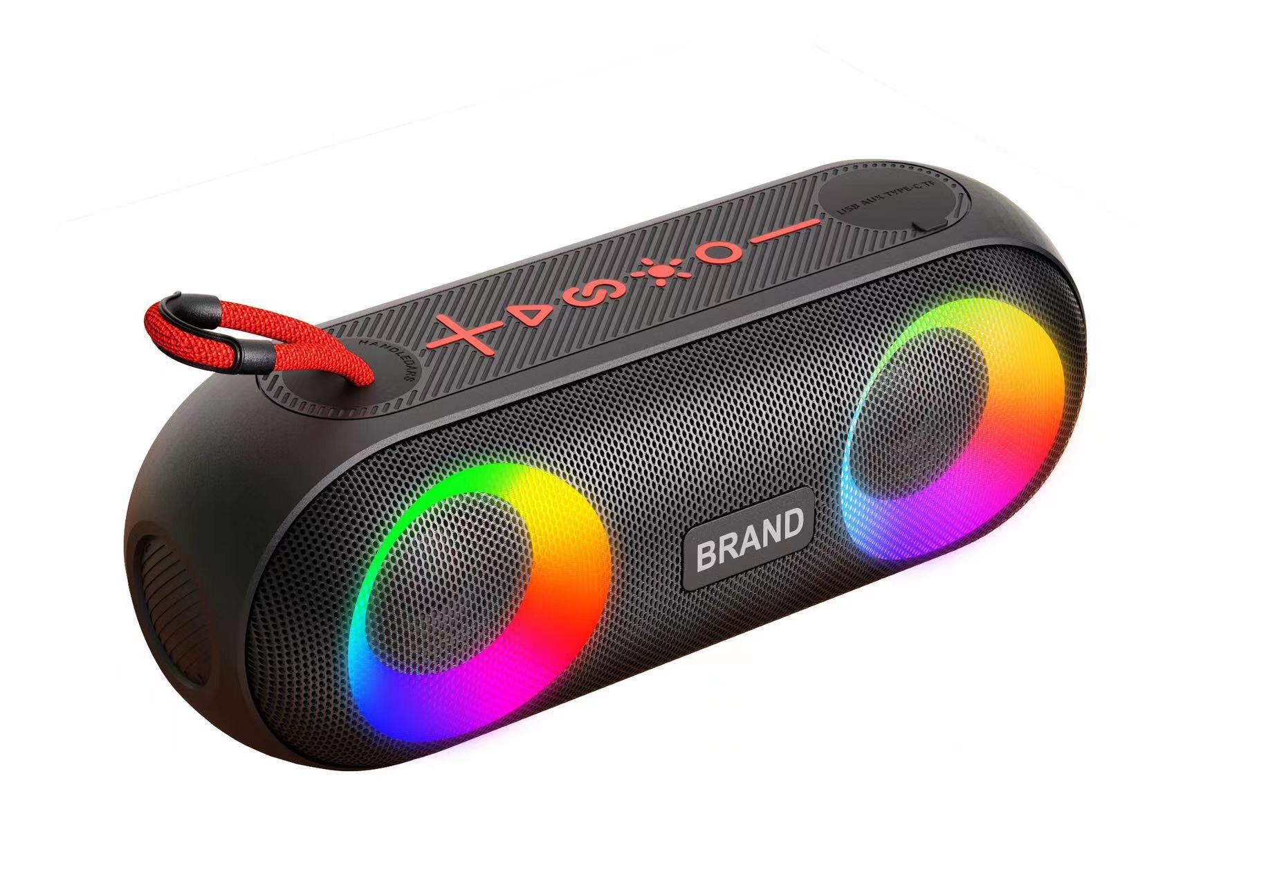 New waterproof bluetooth speaker, colorful lights, portable car card stereo, outdoor riding subwoofer