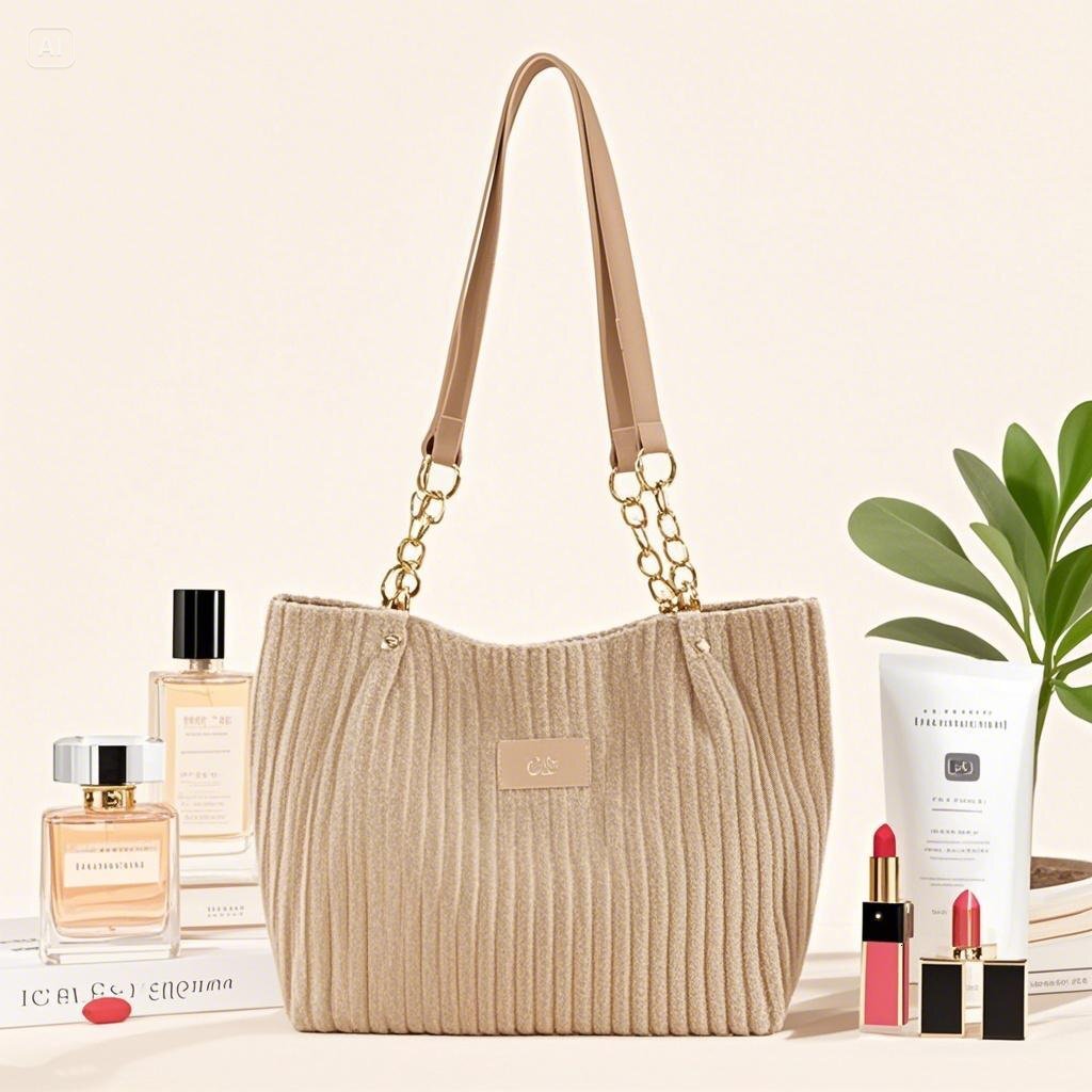 Free Shipping Designer Bag Large Capacity Corduroy Chain Underarm Bag Luxury Bag Tote Bag Women's Bag 2025 New Autumn Trendy Shoulder Commuter Ba