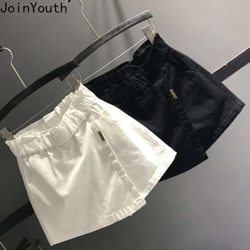 2025 Faldas Mujer De Moda Korean Mini Skirt for Women Fashion Casual Jupe Summer White Saia High Waist Tunic Denim Y2k Skirts