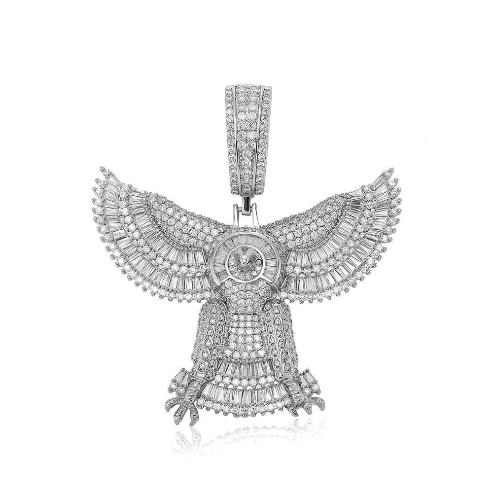 National Hip-Hop Jewelry Full Dia Eagle Letter Pendant DIY Copper Inlaid Zircon Men's Trend Necklace Live Broadcast