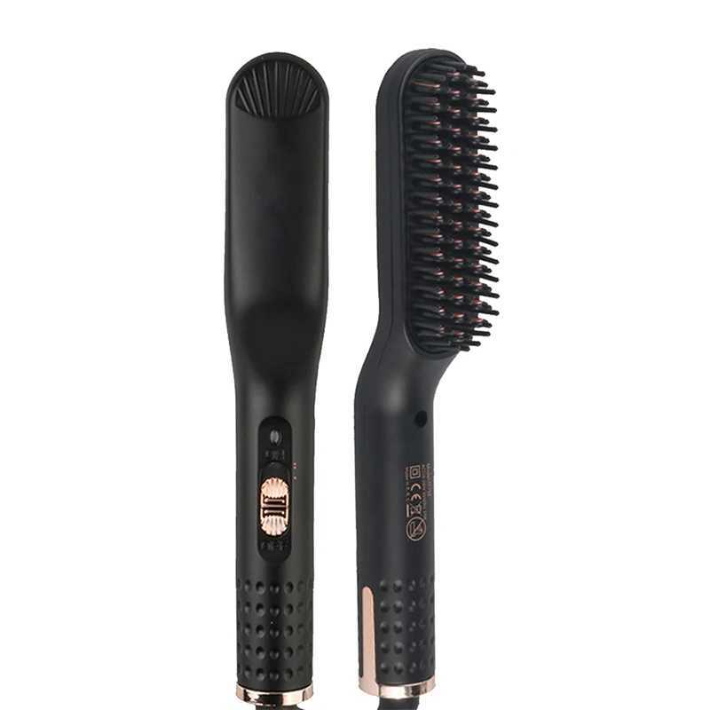 New Multi-Speed Electric Straightening Comb Hair Straightener Hot Comb Hair Curler Quick Styler Beard Comb Electric For HairXJ250621