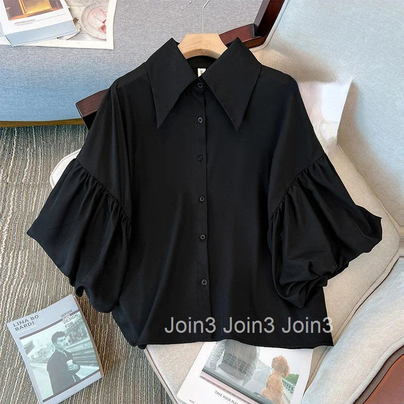 Blouse Women 2025 Blusas Mujer De Moda Chiffon Loose White Shirts Fashion Summer Short Sleeve Blouses Vintage Korean Tops 27o997