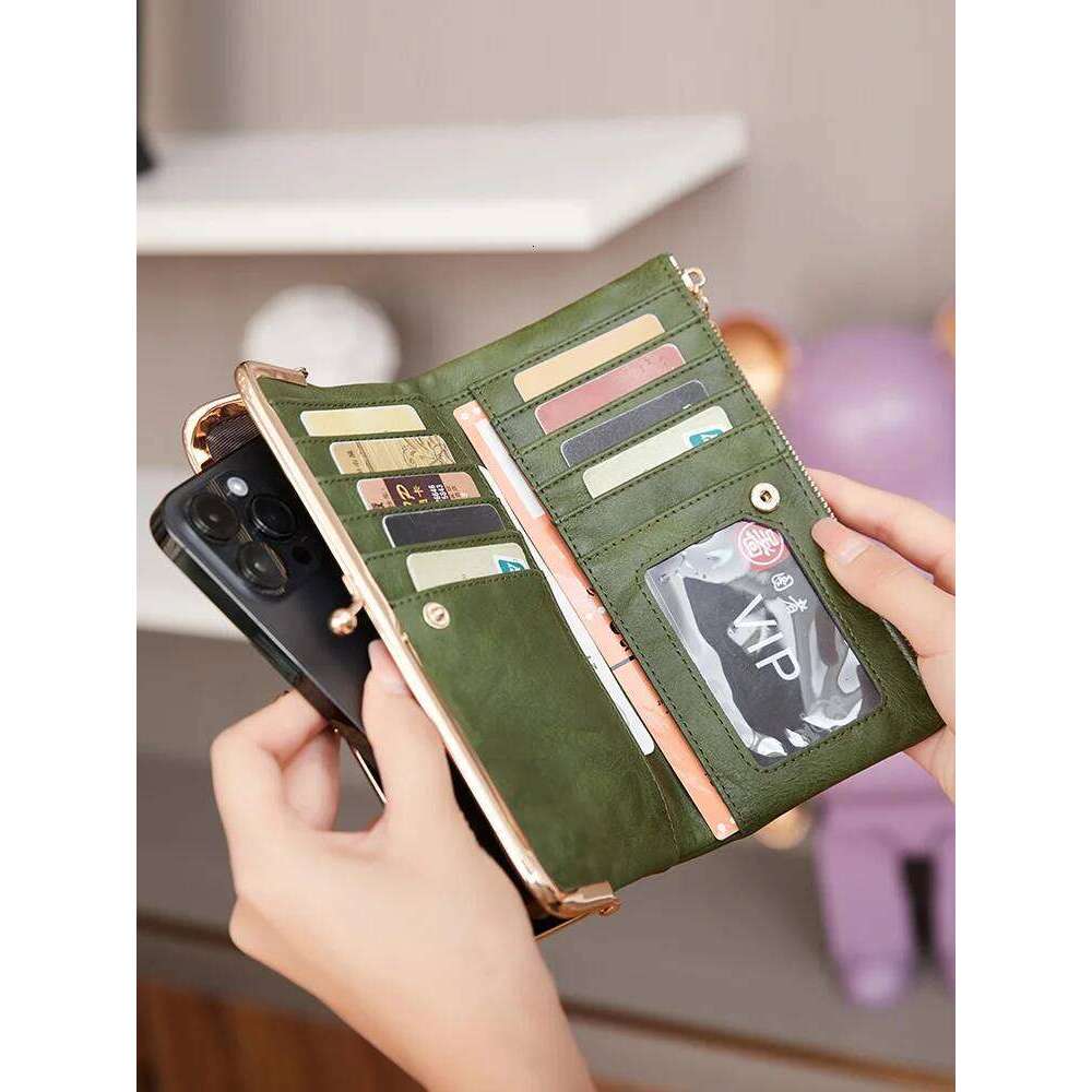 Solid Color Multi Functional Long Wallet, Vintage Clutch Coin Purse, Women's Card Holder Zipper Wallet