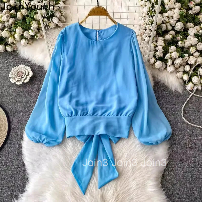 Two Piece Sets 2025 Women Clothing Slim Waist Puff Sleeve O-neck Tops A-line Lace Hollow Out Suit Fashion Summer Outfits 63e510