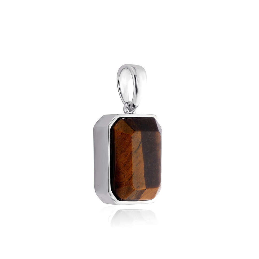 TikTok Live Square Natural Tiger Stone Pendant Solid Large Hanging Ornament Personalized Boyfriend Style Gift Autumn Winter