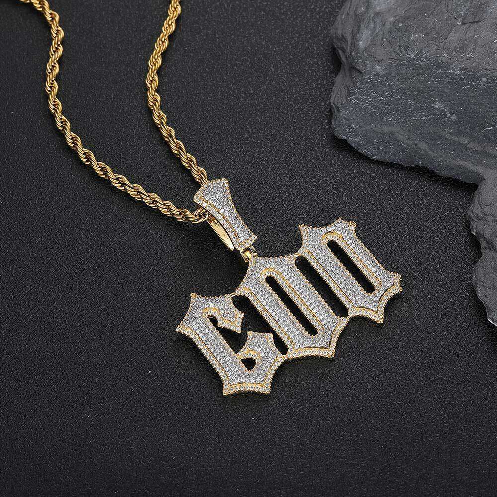 Hip Hop Burr Zircon Trendy Brand Custom DIY Spliced Letter Pendant Necklace 2ab7