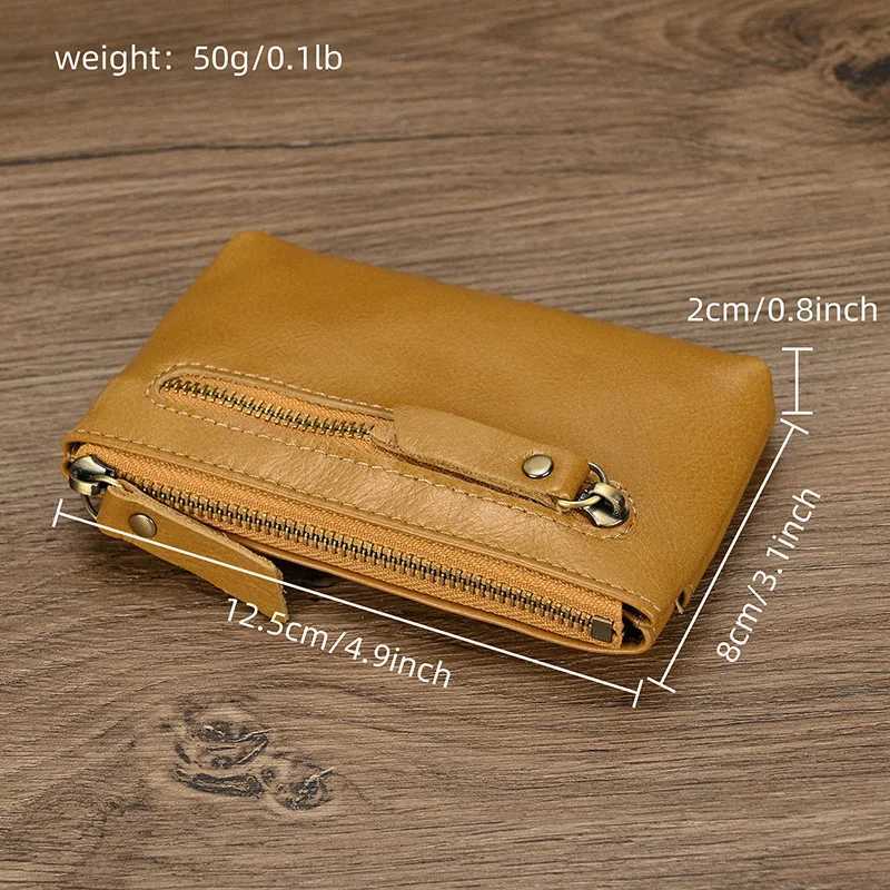 2025 Hot Sale Short Purse Genuine Leather Card Wallet For Men Women Wallet Coin Purse Cash Change Key Purse For Male Z250621