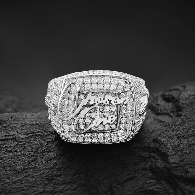 Luxury Moissanite New Arrival Hip Hop Ring Micro Pave Diamond Men's Personalized Finger Jewelry Accessory