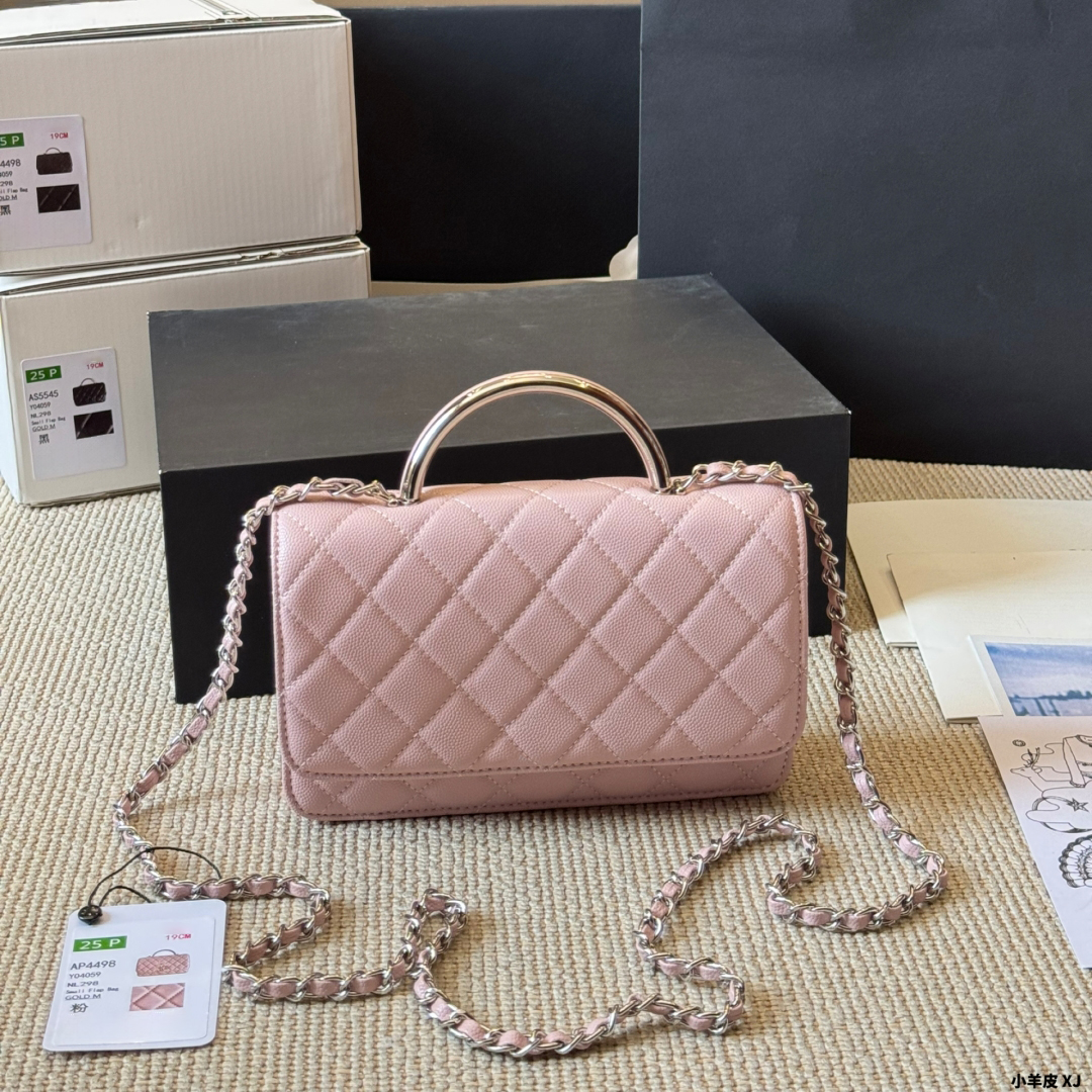 Designer bag 25P woc Top handle shoulder bag wealth bag women's handbag high-quality chain bag wallet diagonal cross bag black classic caviar shoulder bag 19x12cm