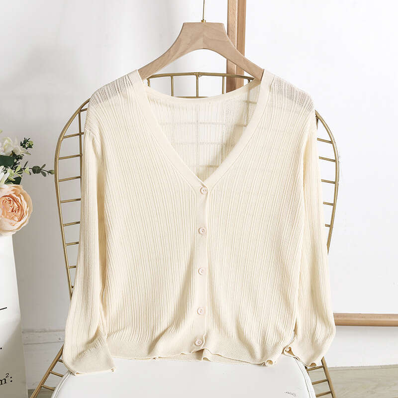 Knitted Cardigan for Women, Summer Thin Style 2019 New Outerwear, Ice Silk Knitwear, Sun Protection Vest, Small Shawl, Outer Layer