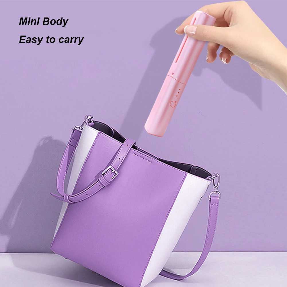Anti-Scald Portable Straightening Brush 2-in-1 Hair Curler and Straightener USB Rechargeable Hot Comb Hair Straightener ElectricXJ250621