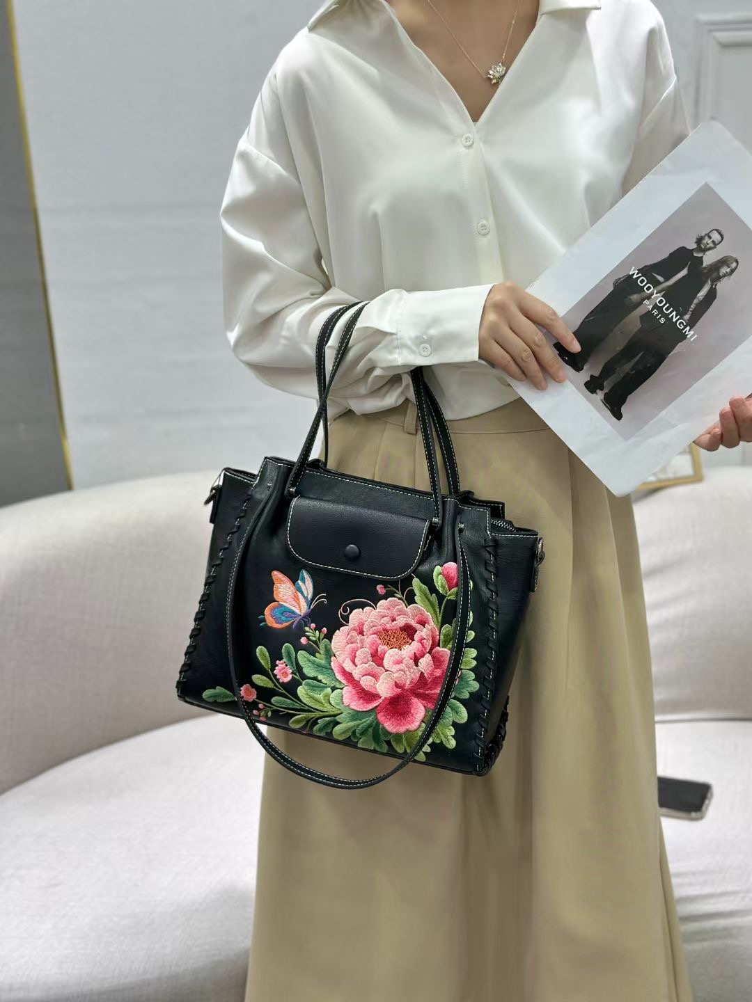 RH8890 Chinese Floral - Embroidered Handbags designer bag Support customization