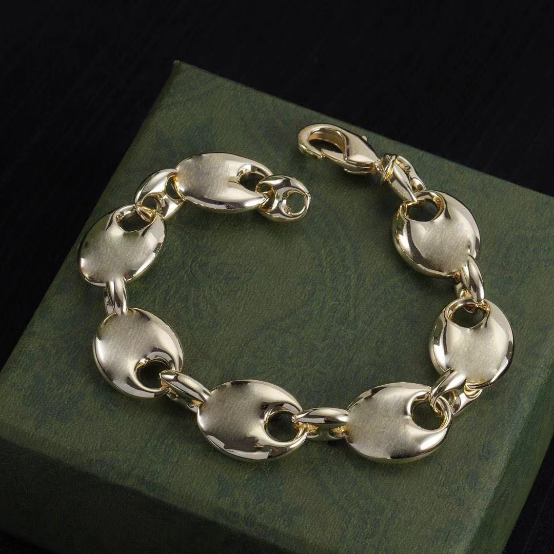 Designer necklace large style 18K gold set jewelry earrings, rings, designer bracelet jewelry wedding set Bracelet, Earrings & Necklace