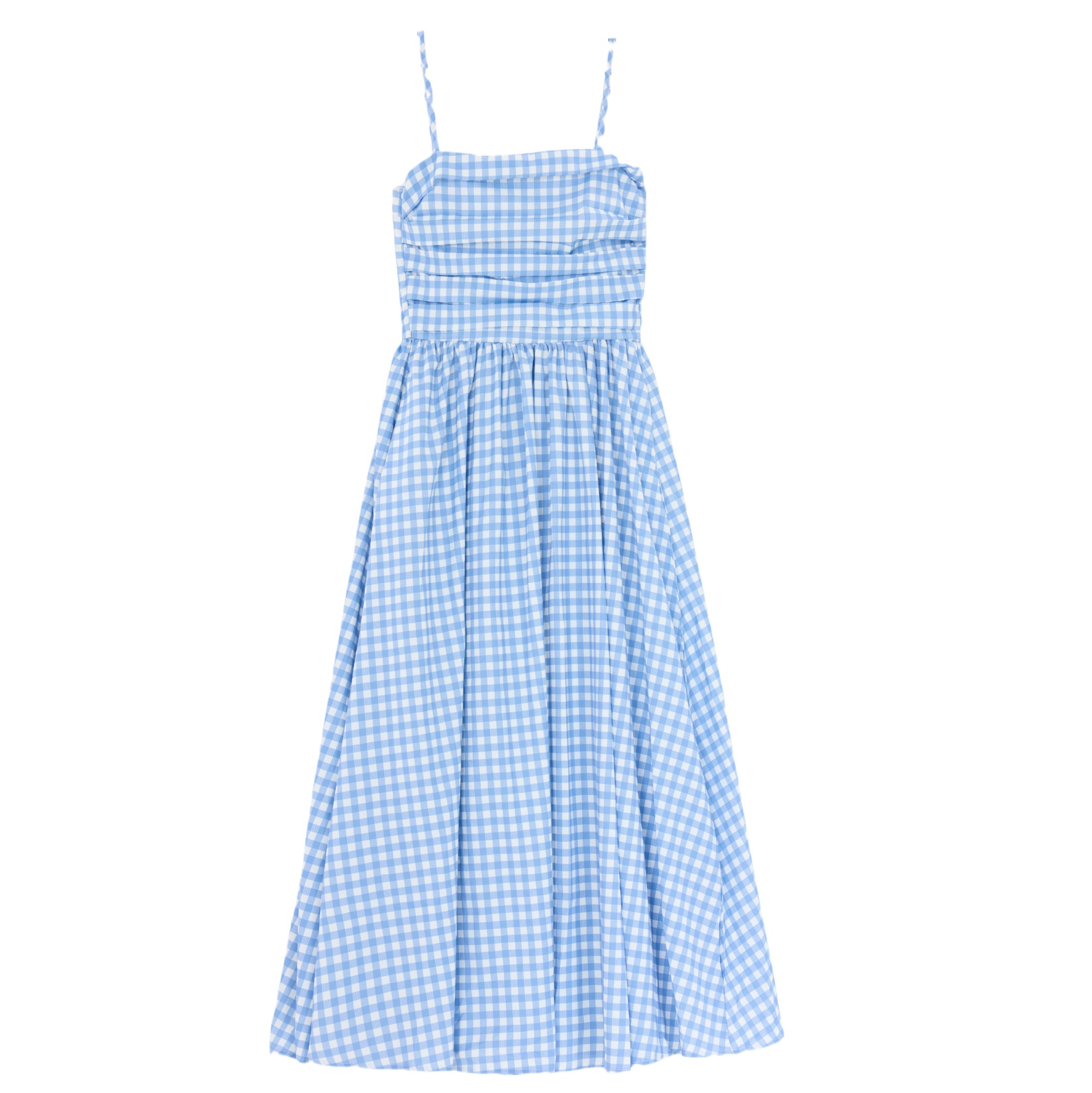 GG1503 Blue plaid dress for women, age-reducing, versatile, simple and slim, seaside vacation