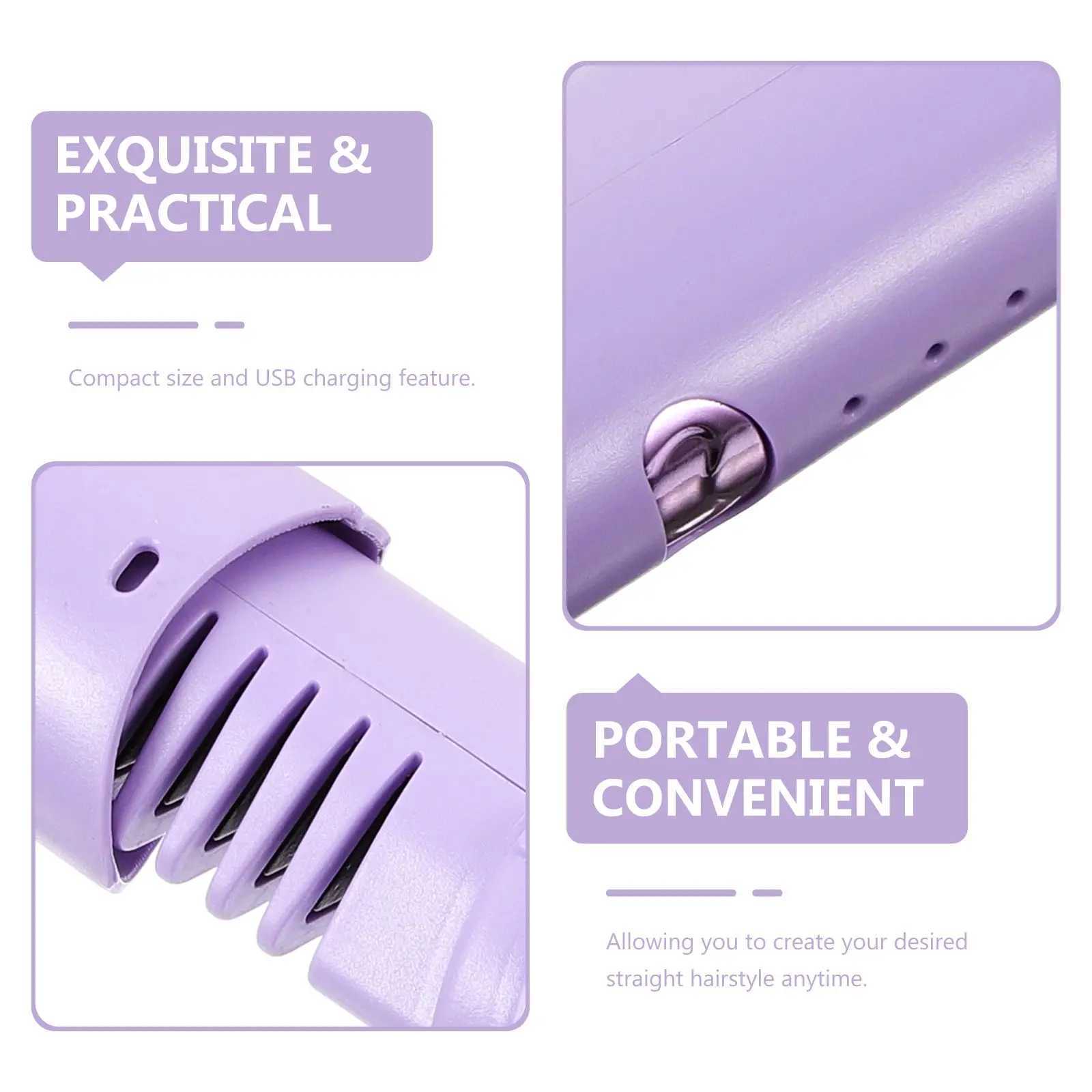 Cordless Heated Hair Straightening Brush USB Rechargeable Mini Portable Comb Travel Size Multifunctional Scalp Massage HealthyXJ250621
