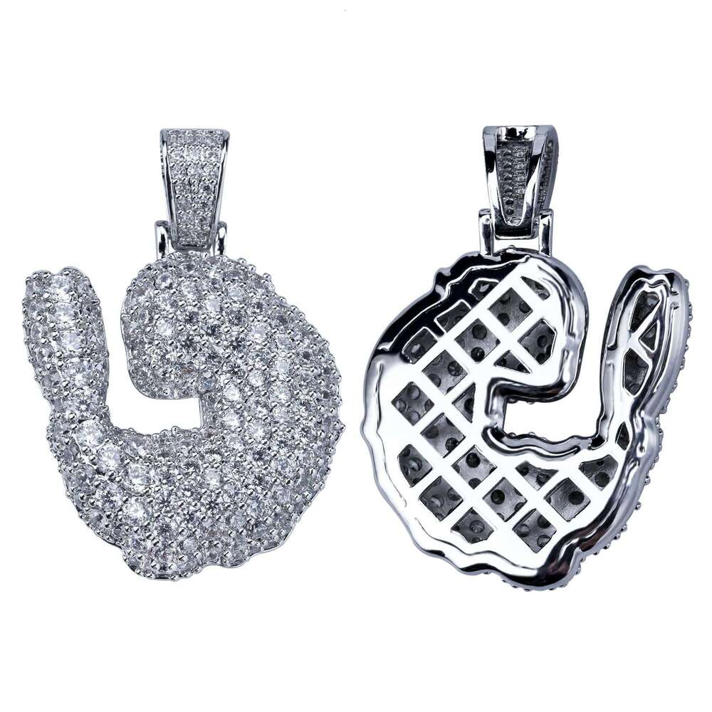 Hot Shrimp Hip-Hop Pendant Necklace Full Dia Copper Inlaid Zircon Jewelry Unisex Trendy Simple Accessories