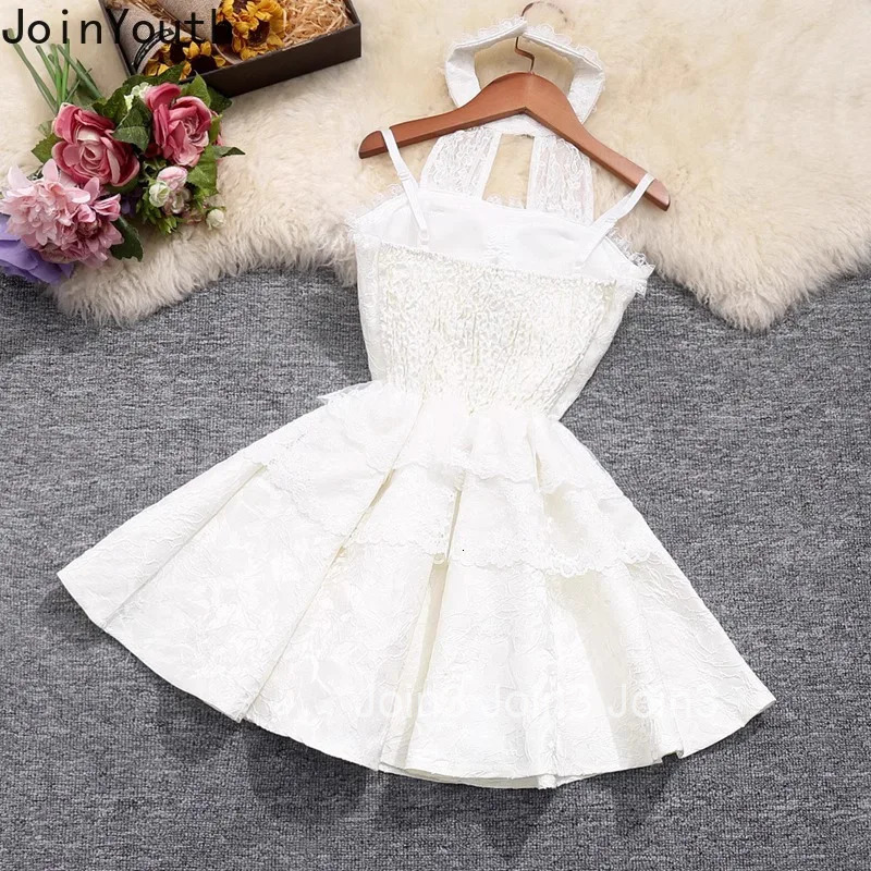 Mini Woman Dress Lace O-neck Sleeveless Robe Femme Bow Hollow Out High Waist A-line Sweet Sexy Summer Dresses Vestidos De Mujer