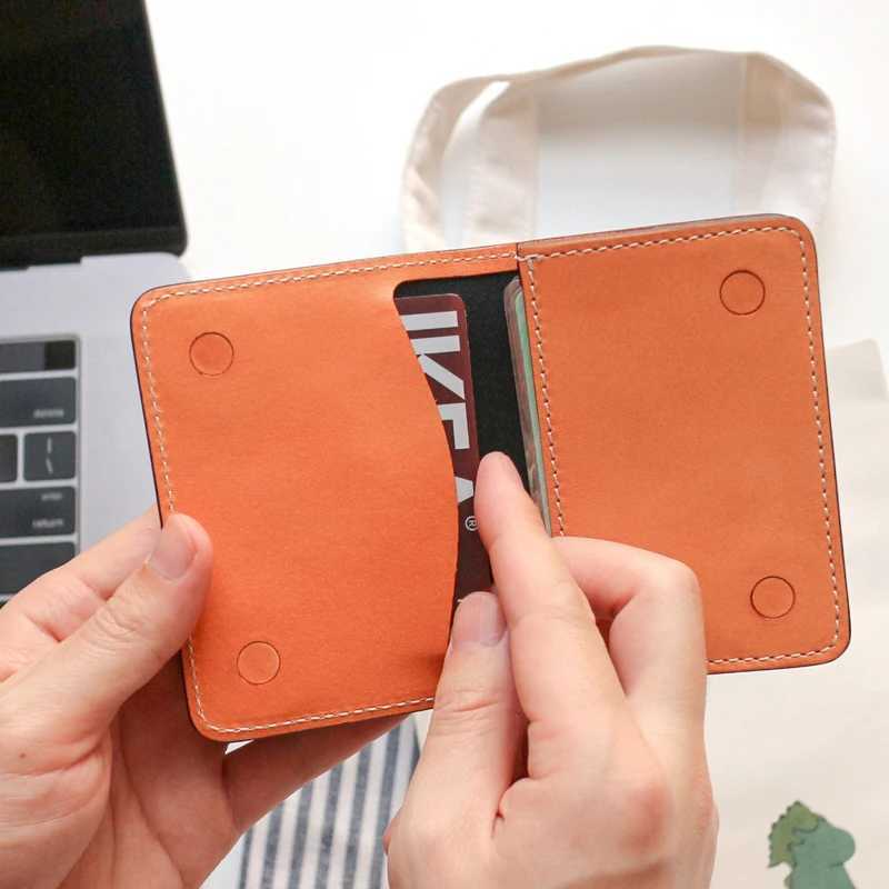 Business Card Bag Cowhide Leather Top Quality Men Storage Case Women Fashion Mini Wallets Coin Purses Z250621