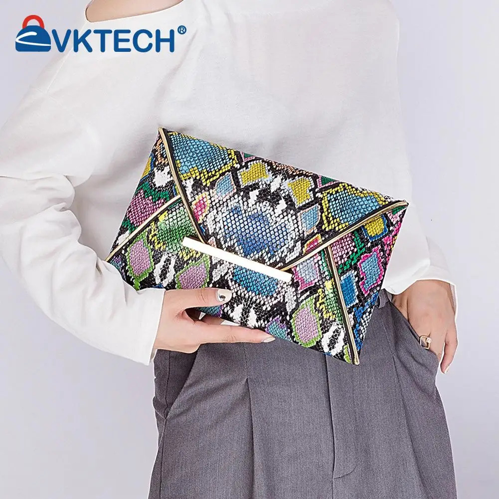 Fashion Women Alligator Snake Pattern PU Leather Envelope Bag Casual Ladies Small Handbags Purse Day Clutches 250617
