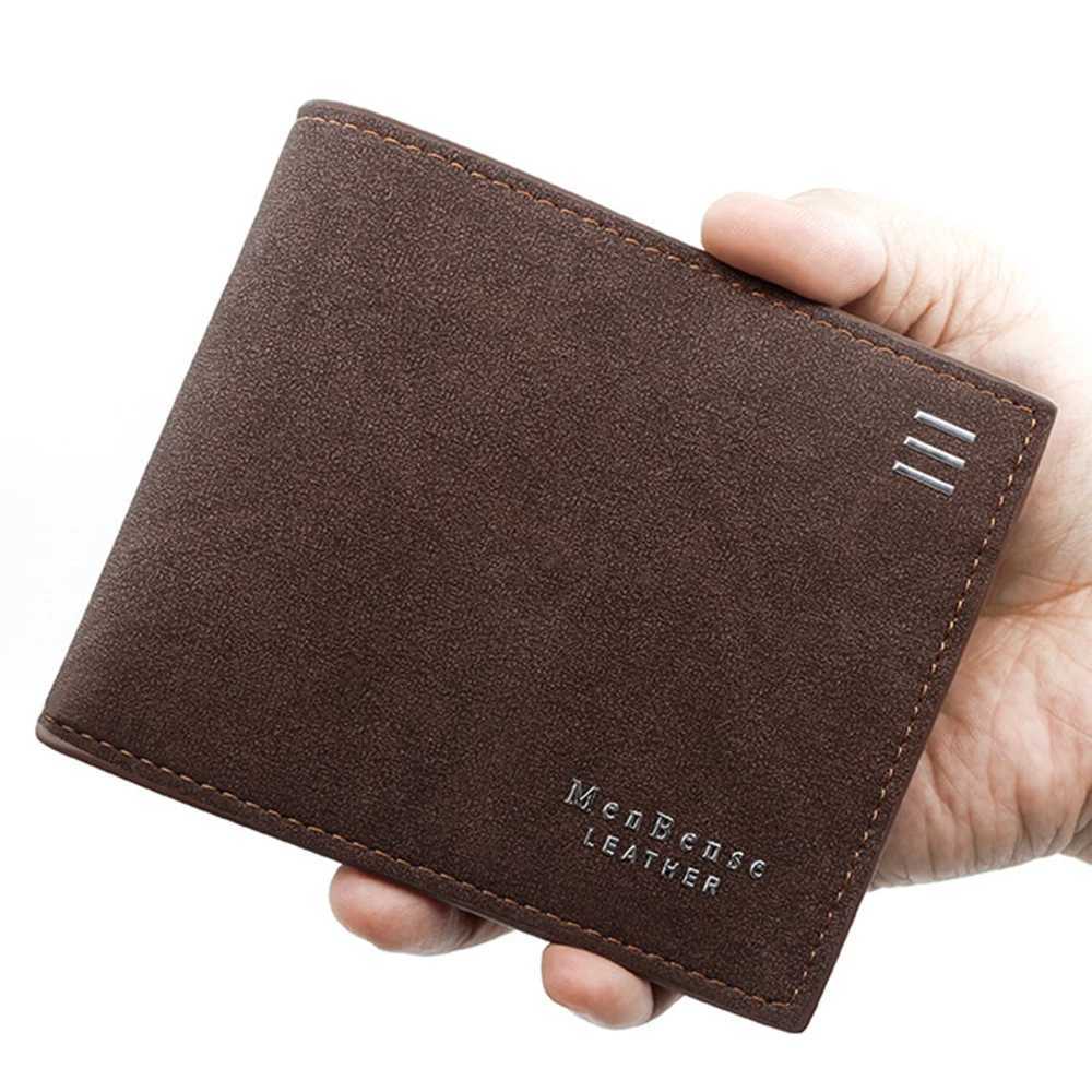 New Short Men Wallets Card Holder Classic Male Wallet With Coin Pocket Zipper Fashion Frosted Slim Mens Purses Z250621