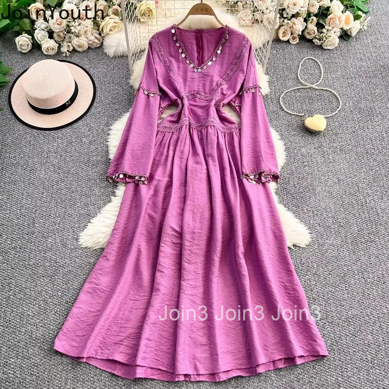 Elegant Woman Dress V-neck Flare Sleeve Slim Waist Robe Femme 2025 Vestidos De Mujer Chic Tassel Vintage Summer Maxi Dresses