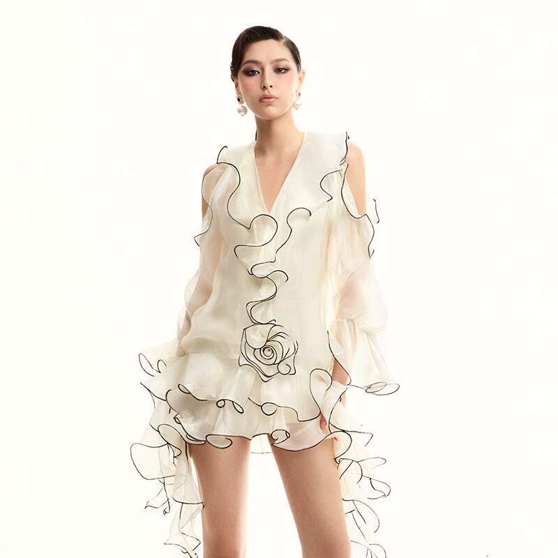 White Skirt Maxi Skirt Vietnam Spring Summer New Pure Desire Gentle Off White Ruffle Dress Long Skirt