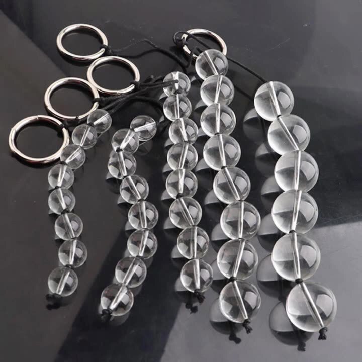 SM Anal Glass Bead Crystal Plug Couple Adult Masturbation Sex Toy