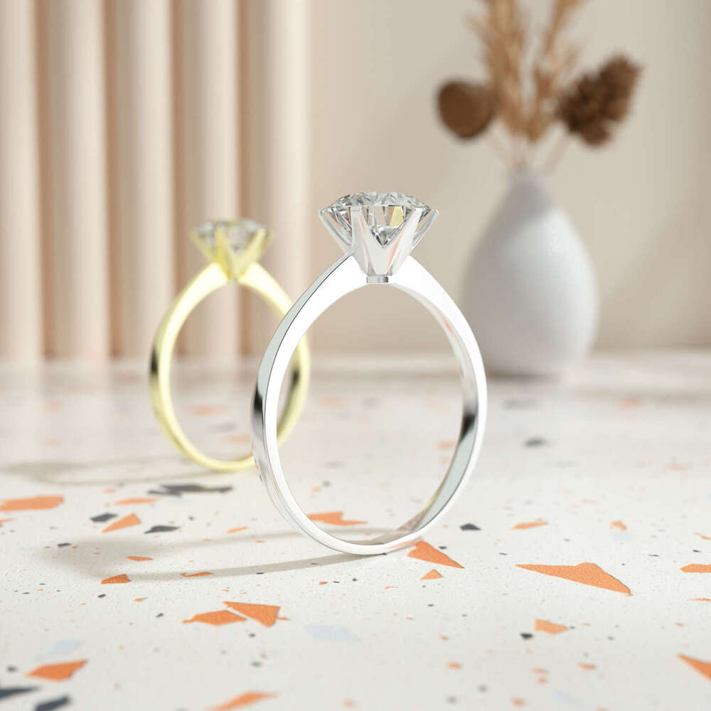 INS French Style Light Luxury D Color Moissanite Ring S Silver Real Platinum Plated Live Broadcast Exclusive