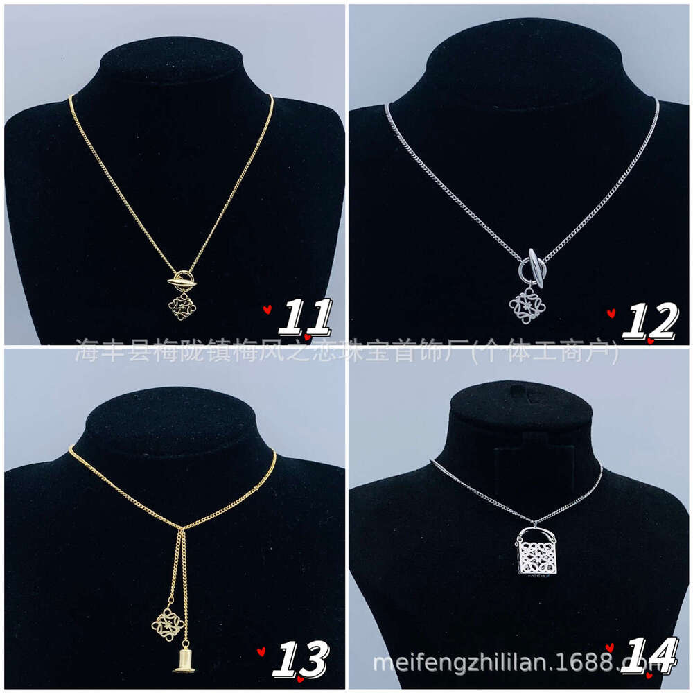 Luojia 2024 New Necklace Hollow Full Dia Letter Earrings Women's Choker Brass Jewelry
