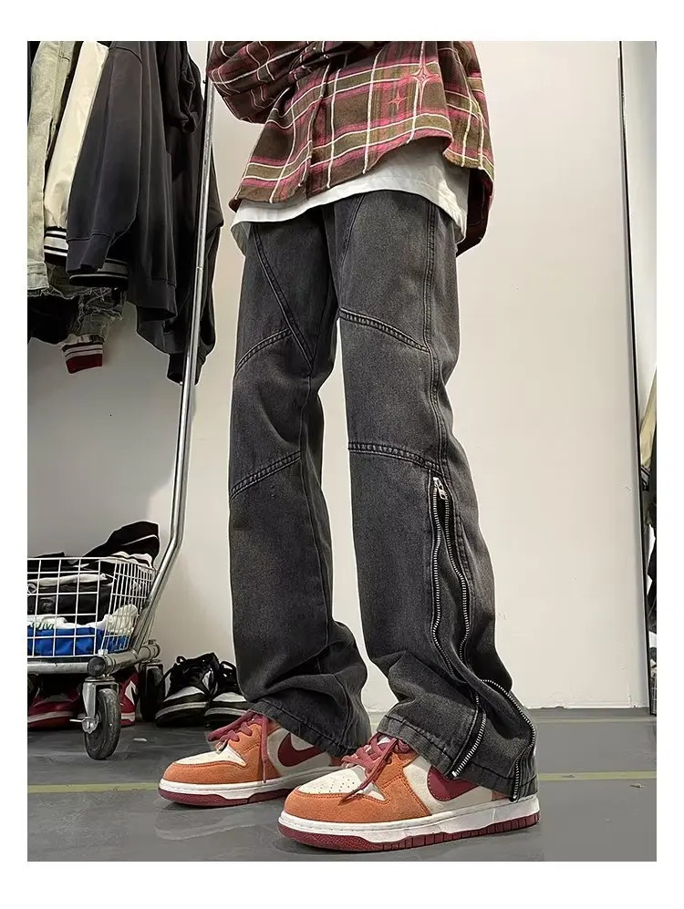 Mens Pants Men Streetwear Ripped Jeans Baggy Jean Denim Shorts Mens Trousers Wide Leg Jeans Man Y2k Clothing Flared Male Cargo 250618