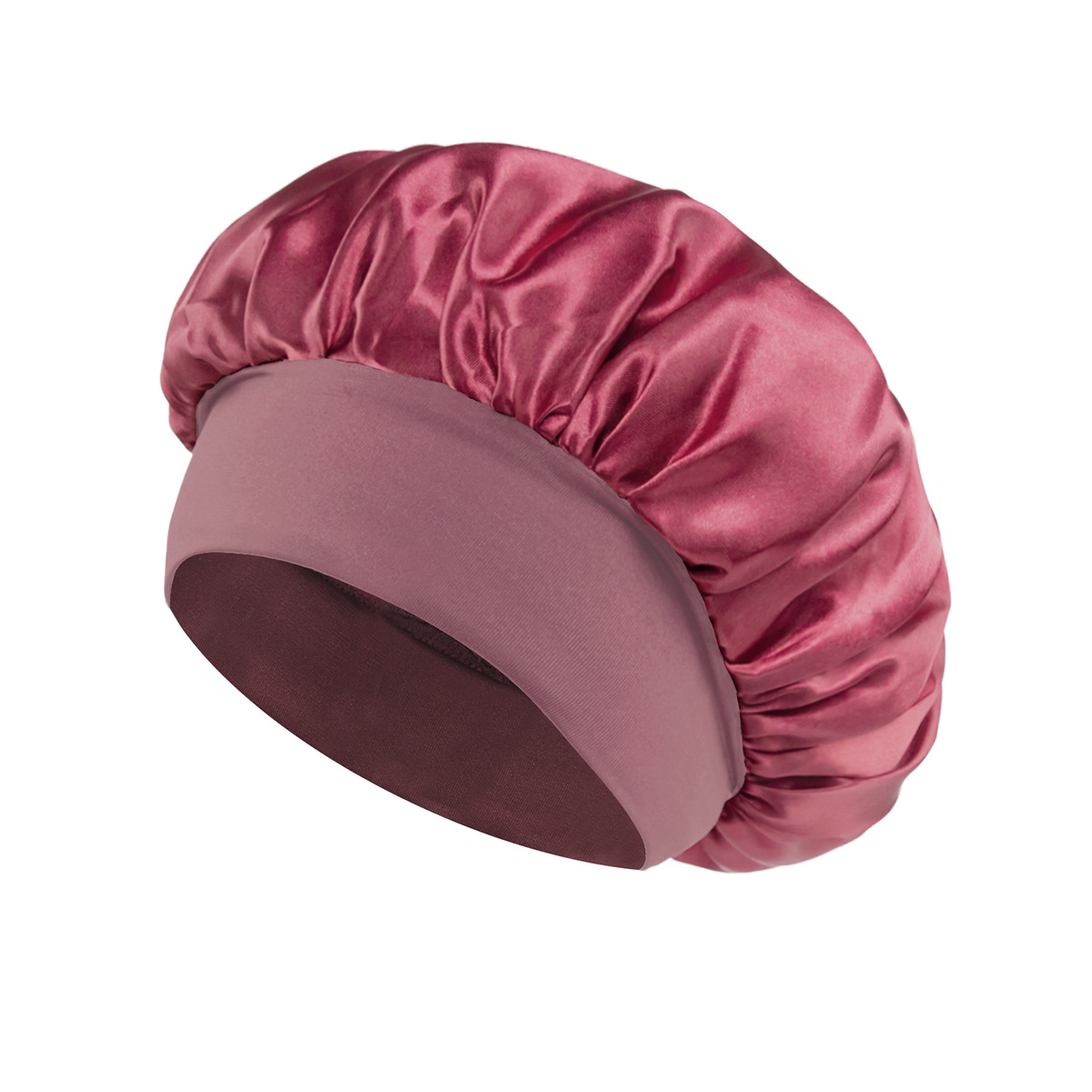 Silk Sleep Cap Satin Hair Bonnets Soft Elastic Band Silk Hair Wrap for Women Men Curly Hair Daily Use Elastic Band Cap Hair Care Bonnet Hat Solid Silk