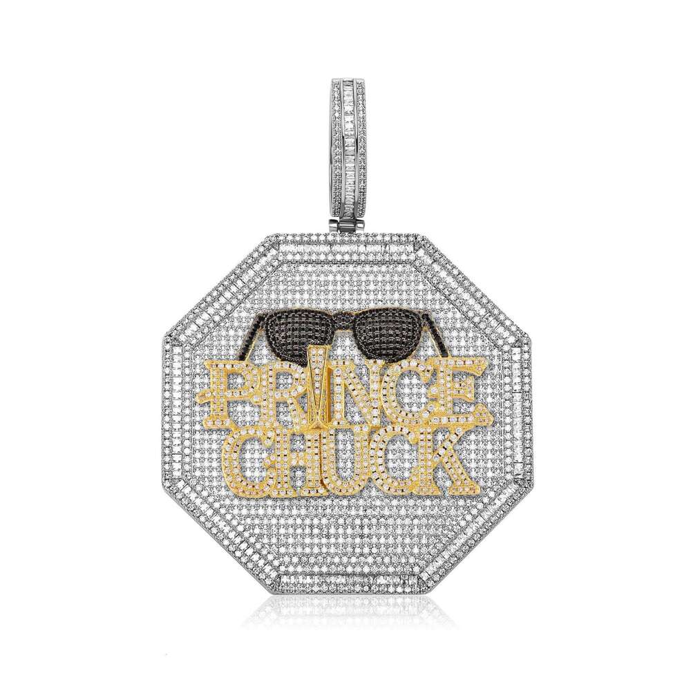 Jin Ao Hip-Hop Large Pendant New Copper Inlaid Zircon Full Dia Spliced Letter Necklace Men's Jewelry