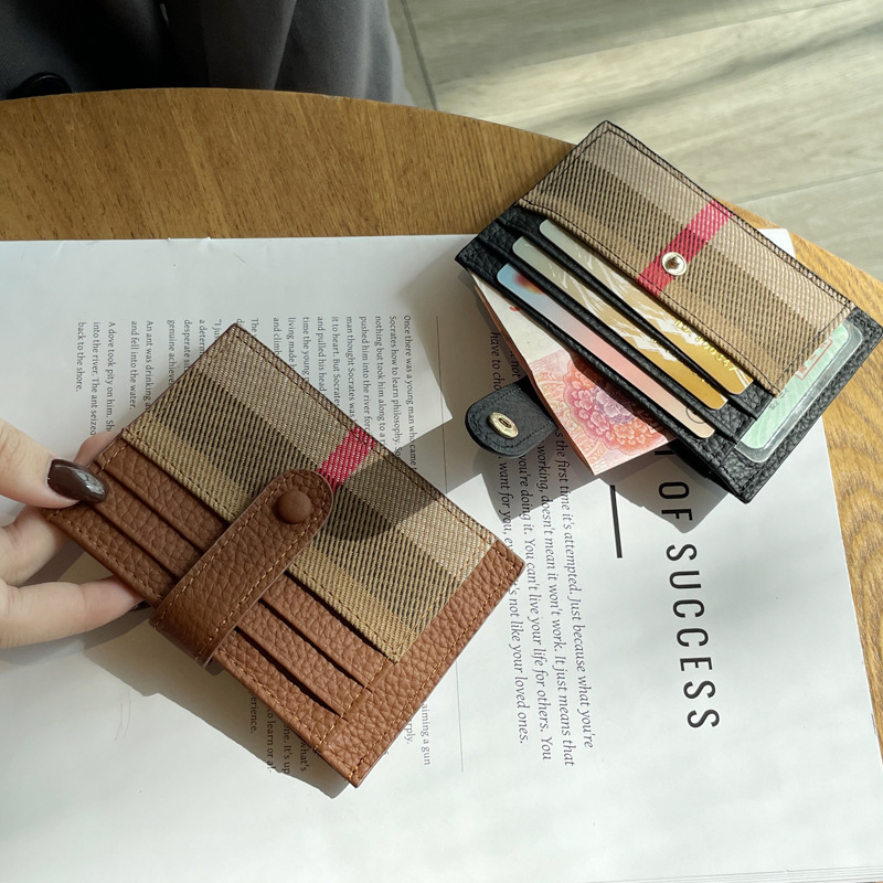 Free Shipping Women's One-piece Card Holder Designer Ultra-thin Mini Exquisite High-end 2025 New Genuine Leather Fashionable Premium Wallet
