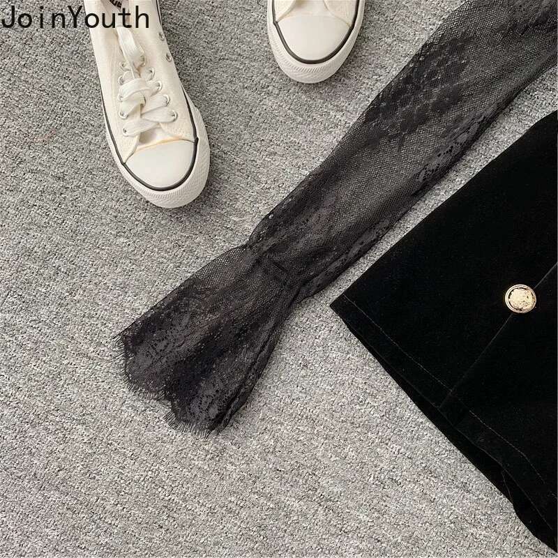 Temperament Bodysuits 2025 Women Clothing Tunic Fashion Patchwork Jumpsuit 2025 Ropa Mujer Double-breasted Black Velvet Rompers
