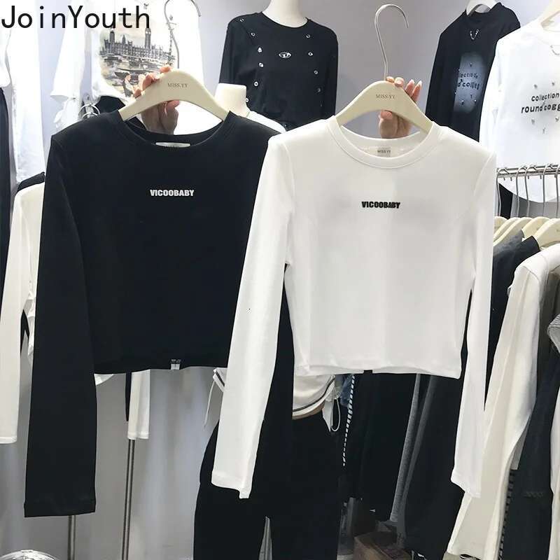 Crop Tops Fashion Sweet Woman Tshirts Long Sleeve O-neck Casual White T Shirt Summer Tees Sexy Hollow Out Backless Y2k T-shirt