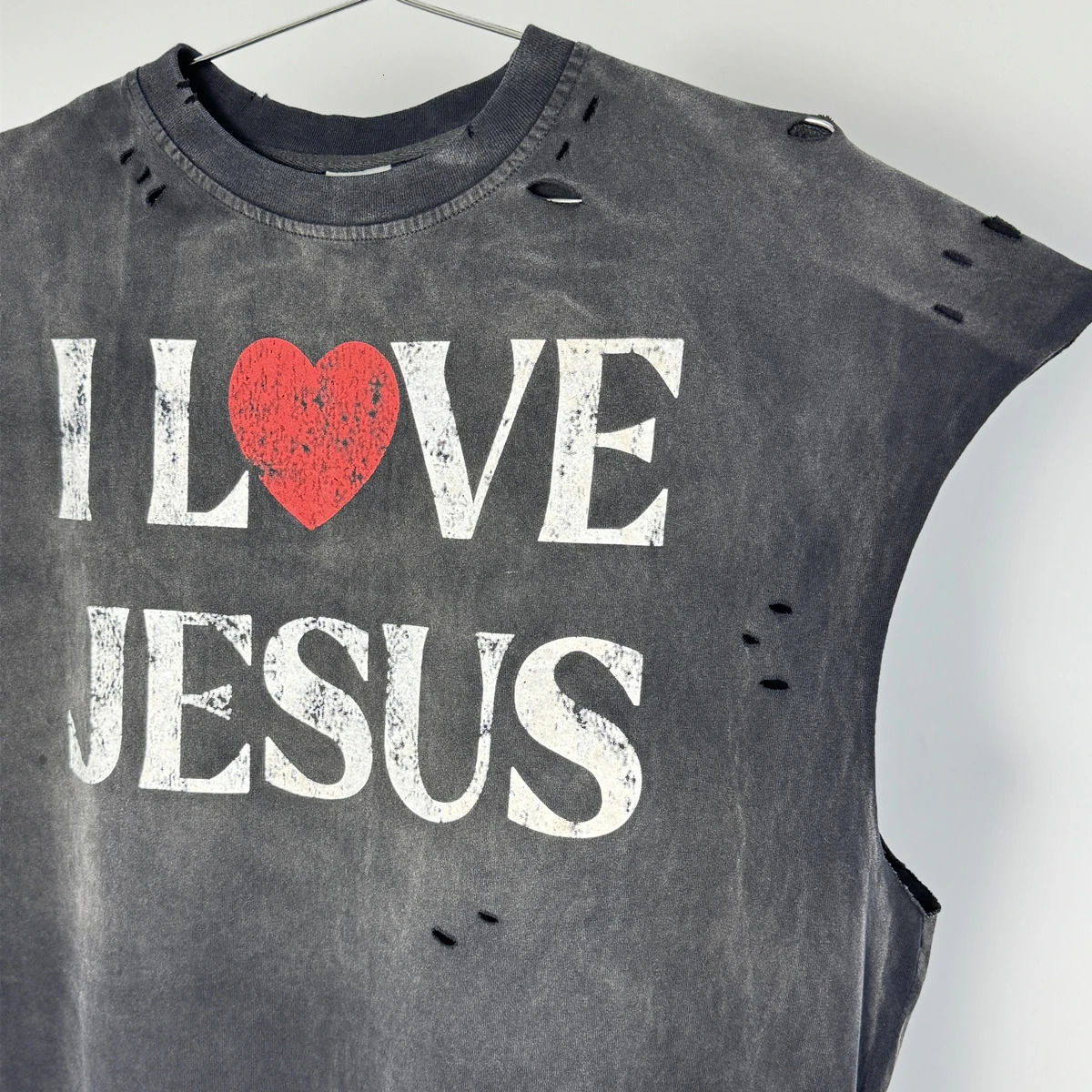 Yao Fashion Retro Vintage 100% Cotton Vest Streetwear Oversize Tops Men Clothing Simple Letter Graphics Print T Shirt For Men 250617