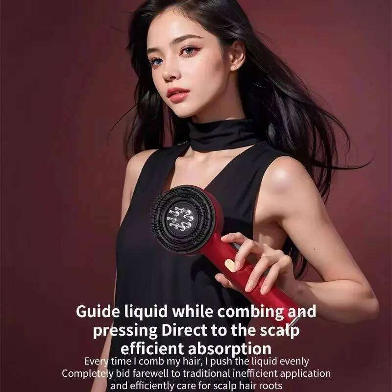 Electric Brush Massager Hairdressing Infrared Light Wave Scalp Medicine Applicator Portable Massage Comb