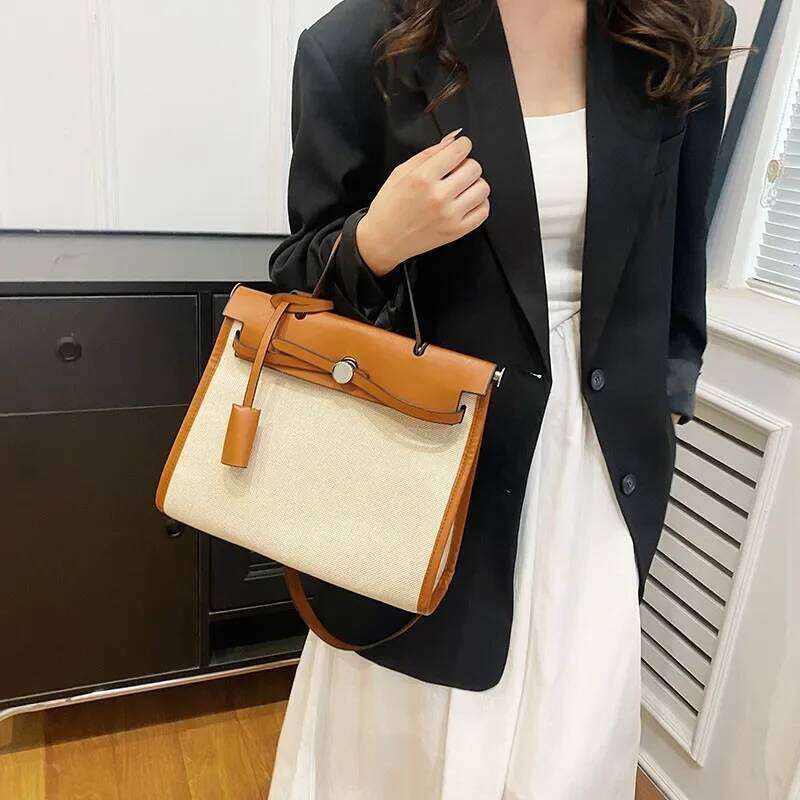 Women's Structured Satchel Premium Leather Handbag Vintage Inspired Shoulder Bag With Turn-Lock Closure