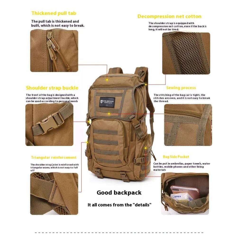 50L Military Tactical Backpack 3 Day Assault Pack Camping Hiking Daypack Army Molle Rucksack Outdoor Sport Hunting Climbing Bag