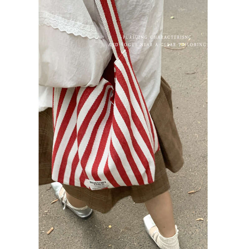 Striped Capacity for Women designer bag Summer 2024 New Korean Style Casual Tote College Shopping Large Bag