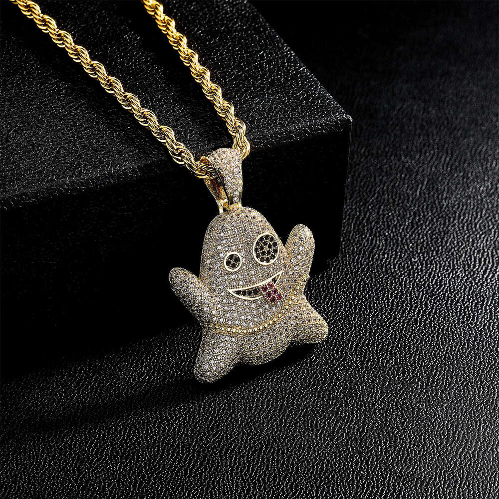 Emoji Halloween Funny Personality Ghost Face Pendant Unisex Trendy Creative Accessories