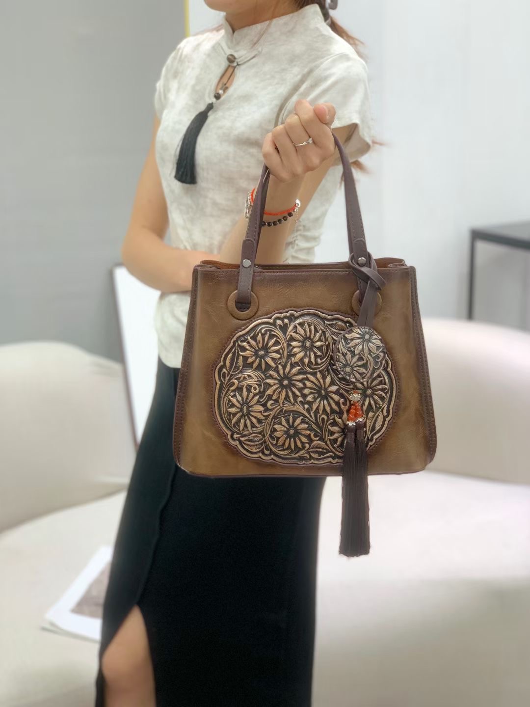 RH8788 Chinese Floral - Embroidered Handbags designer bag Support customization